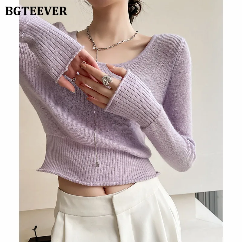 BGTEEVER Elegant Full Sleeve Slim Women Pullovers Sweaters Autumn Winter O-neck Ladies Knitted Jumpers Female Knitwear
BGTEEVER Elegant Full Sleeve Slim Women Pullovers Sweaters Autumn Winter O-neck Ladies Knitted Jumpers Female Knitwear