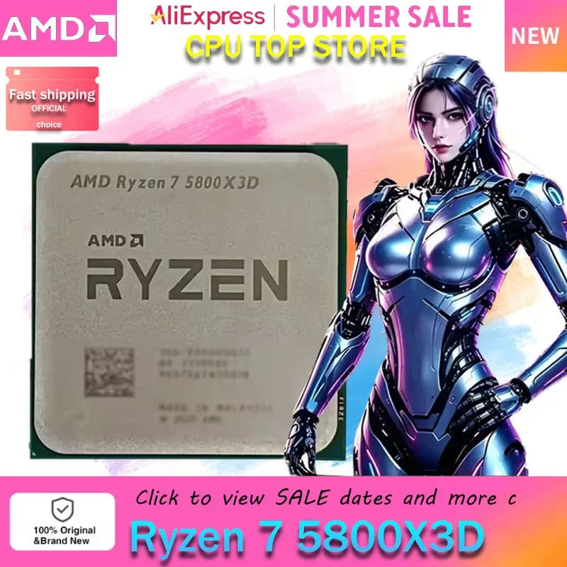 AMD Ryzen 7 5800X3D High-End Gaming CPU, 8-Core 16-Thread, 5.0GHz Boost, 96MB Large Cache, 105W AM4 DDR4 Desktop Processor
AMD Ryzen 7 5800X3D High-End Gaming CPU, 8-Core 16-Thread, 5.0GHz Boost, 96MB Large Cache, 105W AM4 DDR4 Desktop Processor