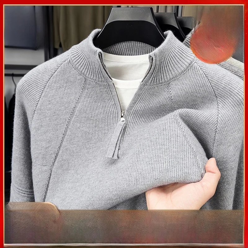 Мужской вязаный свитер Pierre Cardin с воротником на молнии, утепленный, осенне-зимний, модный, повседневный, теплый, дышащий, шерстяной.
Мужской вязаный свитер Pierre Cardin с воротником на молнии, утепленный, осенне-зимний, модный, повседневный, теплый, дышащий, шерстяной.