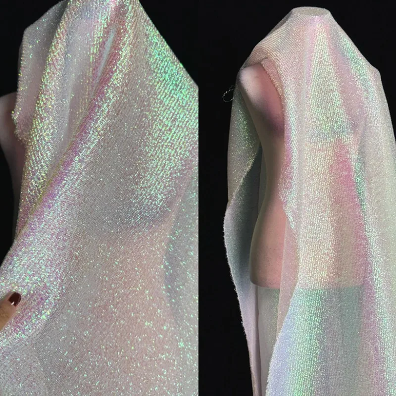 Mistlace Four-Way Strech Iredescent Mermaid Gradient Glitter Mesh Fabric Woven Shimmer Textile for DIY Dress Craft Cloth #204
Mistlace Four-Way Strech Iredescent Mermaid Gradient Glitter Mesh Fabric Woven Shimmer Textile for DIY Dress Craft Cloth #204