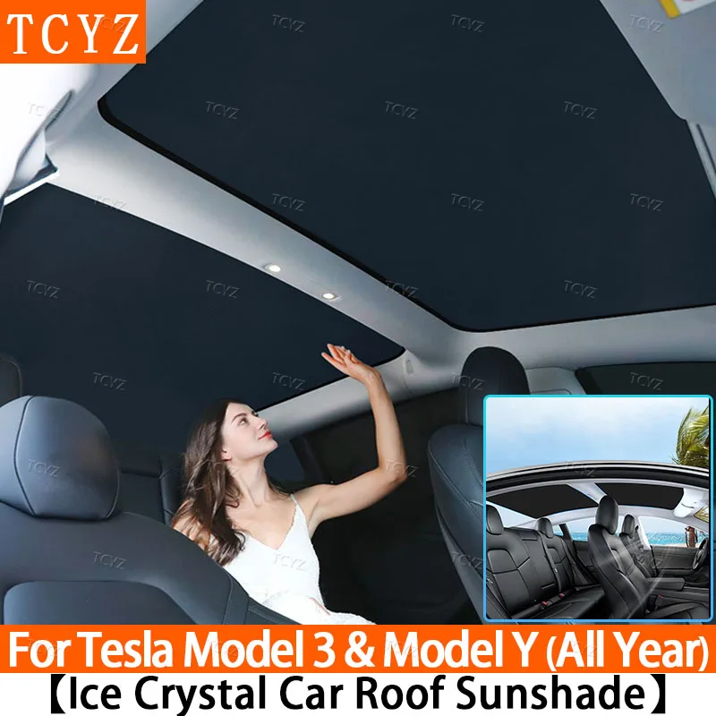 Easy-Install Ice Cloth Roof Sunshade for Tesla Model Y Juniper 2025-2026&Model 3 2024-2026,Sun Shade with Buckle Heat Protection
Easy-Install Ice Cloth Roof Sunshade for Tesla Model Y Juniper 2025-2026&Model 3 2024-2026,Sun Shade with Buckle Heat Protection