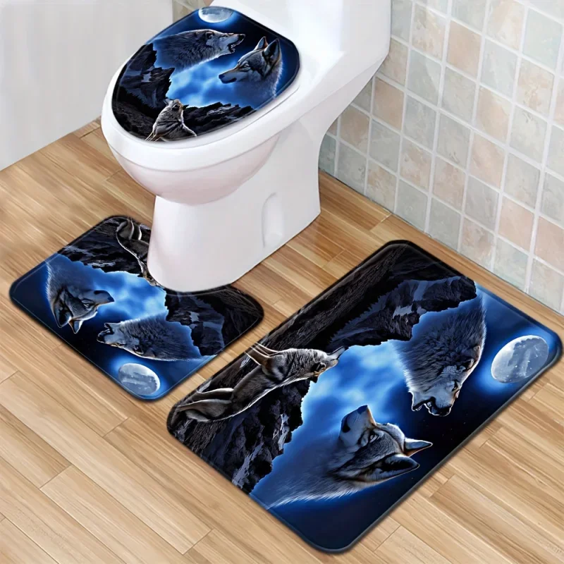 1/3pcs Angry Wolf Pattern Floor Mat Set, Toilet Cover Rug, Bathroom Rug, Toilet Water Absorbent Door Mat, Non-slip Floor Mat, Ma
1/3pcs Angry Wolf Pattern Floor Mat Set, Toilet Cover Rug, Bathroom Rug, Toilet Water Absorbent Door Mat, Non-slip Floor Mat, Ma