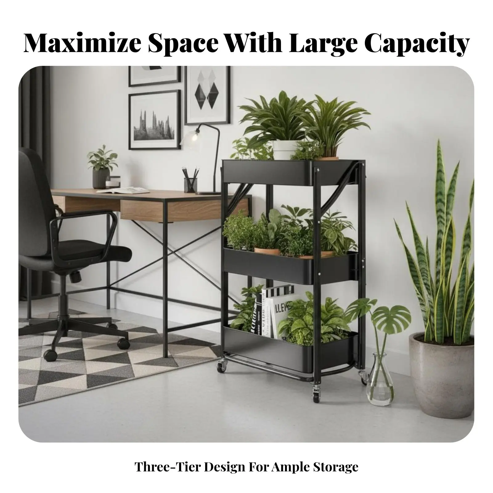 three-shelf Rolling bloom Rack With casters Plant Stand Floor-Standing Multifunctional for Gardeners, Florists
three-shelf Rolling bloom Rack With casters Plant Stand Floor-Standing Multifunctional for Gardeners, Florists