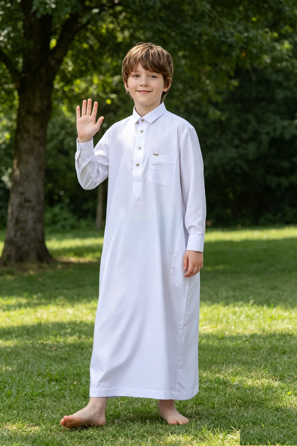 Boys White Loose Casual Long Robe Collar Jubba Thobe Daffah Dishdasha Muslim Traditional Outfit Islam Kaftan Children Prayer
Boys White Loose Casual Long Robe Collar Jubba Thobe Daffah Dishdasha Muslim Traditional Outfit Islam Kaftan Children Prayer