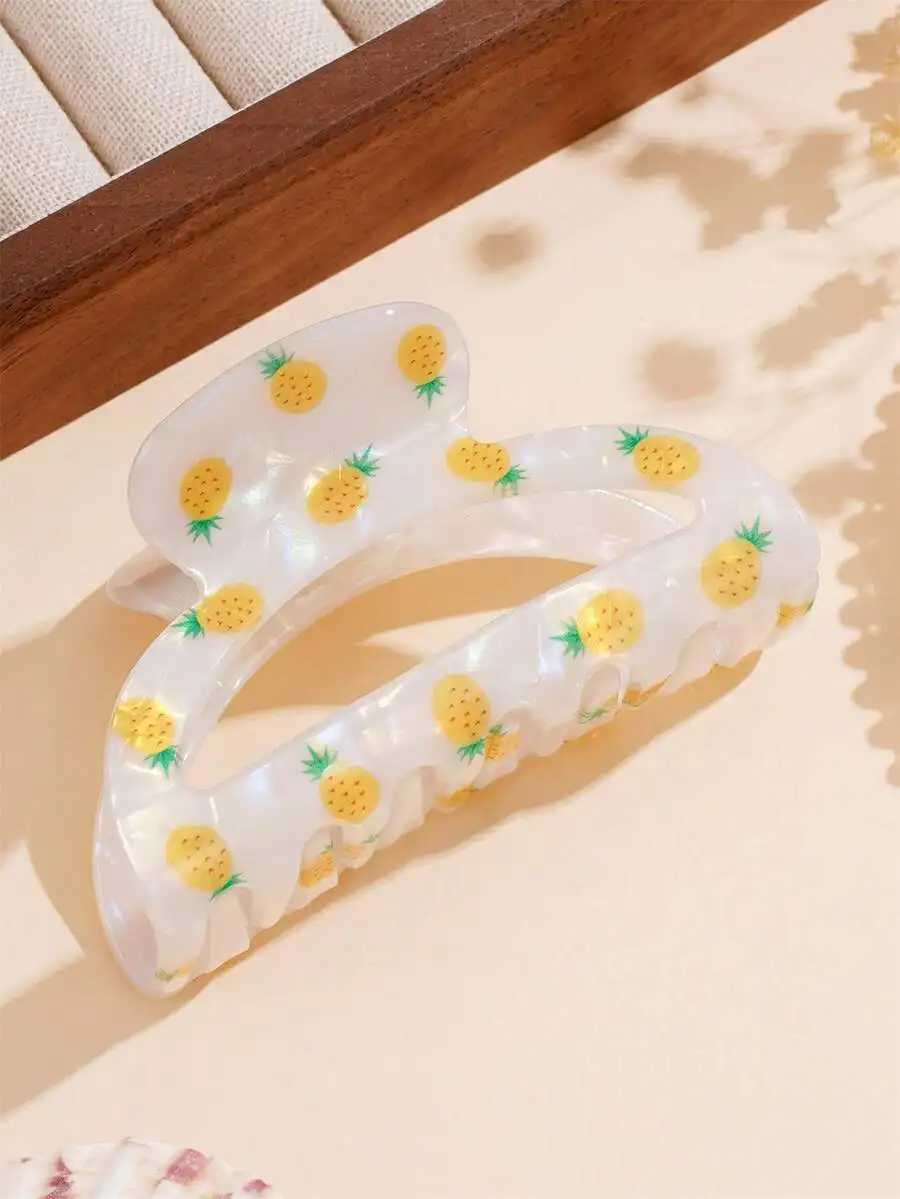 Womens Acrylic Pineapple Print Large Hair Claw Clip Non-Slip Fashion Beach Vacation Accessory
Womens Acrylic Pineapple Print Large Hair Claw Clip Non-Slip Fashion Beach Vacation Accessory
