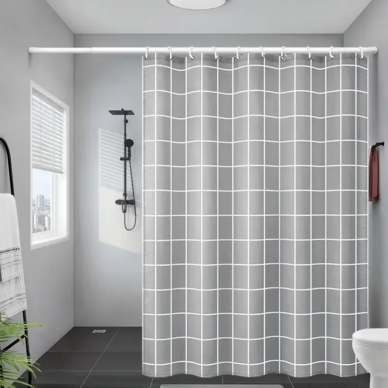 Shower Curtains 180cm Gray White Plaid Bathroom Curtain Simple Modern Style Waterproof 71 Inches with Hooks Polyester Fabric
Shower Curtains 180cm Gray White Plaid Bathroom Curtain Simple Modern Style Waterproof 71 Inches with Hooks Polyester Fabric