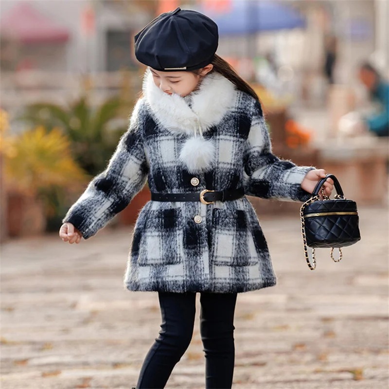 Girls Woolen Coat Overcoat Jacket Windbreak 2024 Belt Warm Plus Thicken Autumn Winter Cotton School Children's Clothing
Girls Woolen Coat Overcoat Jacket Windbreak 2024 Belt Warm Plus Thicken Autumn Winter Cotton School Children's Clothing