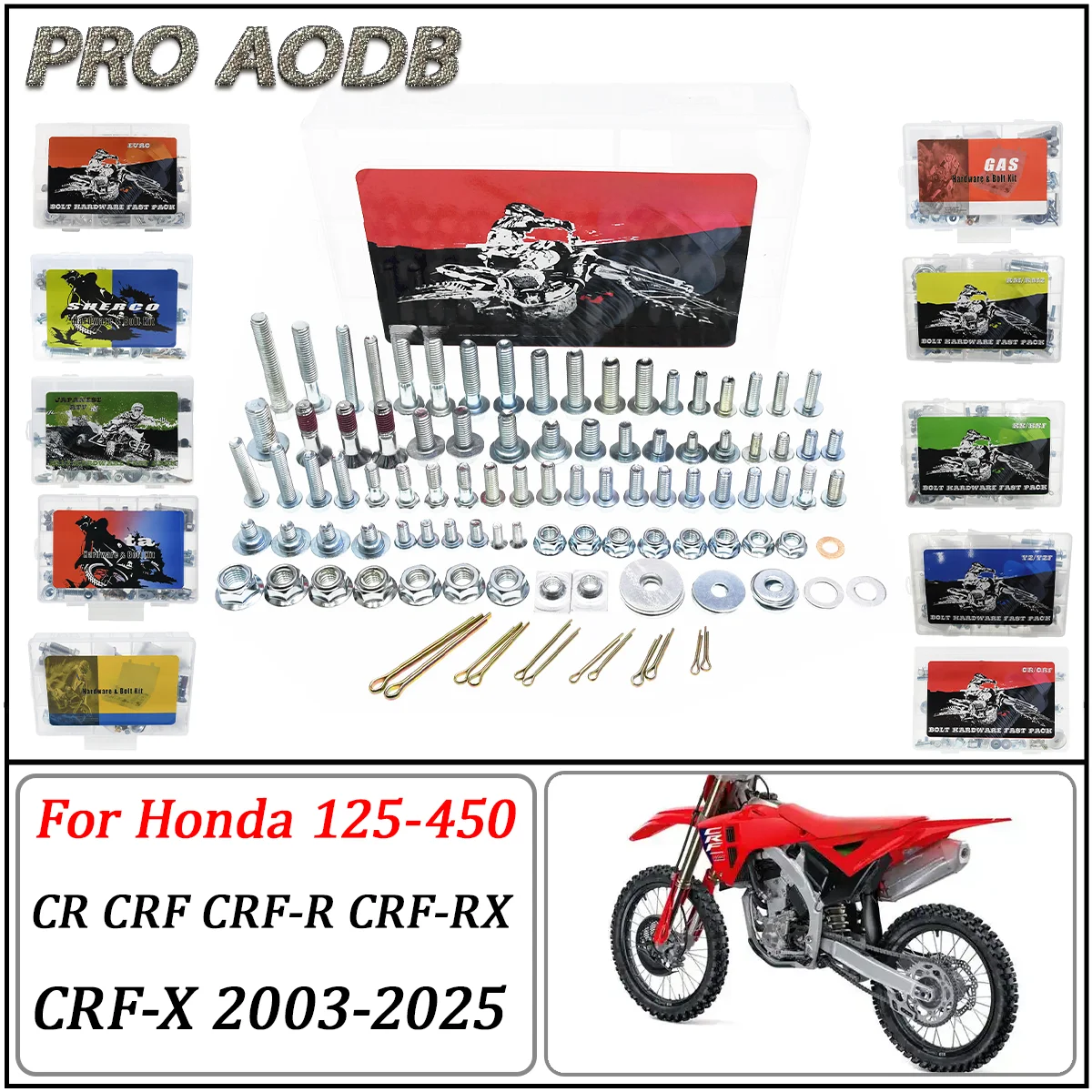 Hardware Bolt Full Plastics Fastener Kit For Honda 125-450 CR CRF CRF-R CRF-RX CRF-X 2003-2025 KTM150 200 250 300 Dirt Bik
Hardware Bolt Full Plastics Fastener Kit For Honda 125-450 CR CRF CRF-R CRF-RX CRF-X 2003-2025 KTM150 200 250 300 Dirt Bik