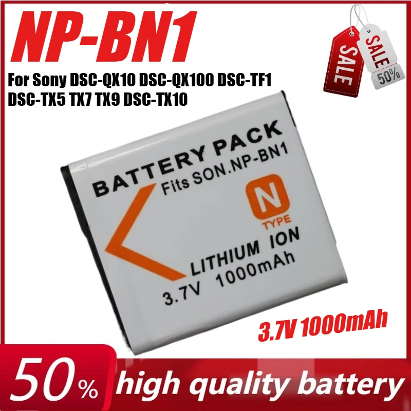 3.7V 1000mAh NP-BN1 NP BN1 Battery for Sony DSC-QX10 DSC-QX100 DSC-TF1 DSC-TX5 TX7 TX9 DSC-TX10 DSC-T99 DSC-T110 Camera
3.7V 1000mAh NP-BN1 NP BN1 Battery for Sony DSC-QX10 DSC-QX100 DSC-TF1 DSC-TX5 TX7 TX9 DSC-TX10 DSC-T99 DSC-T110 Camera
