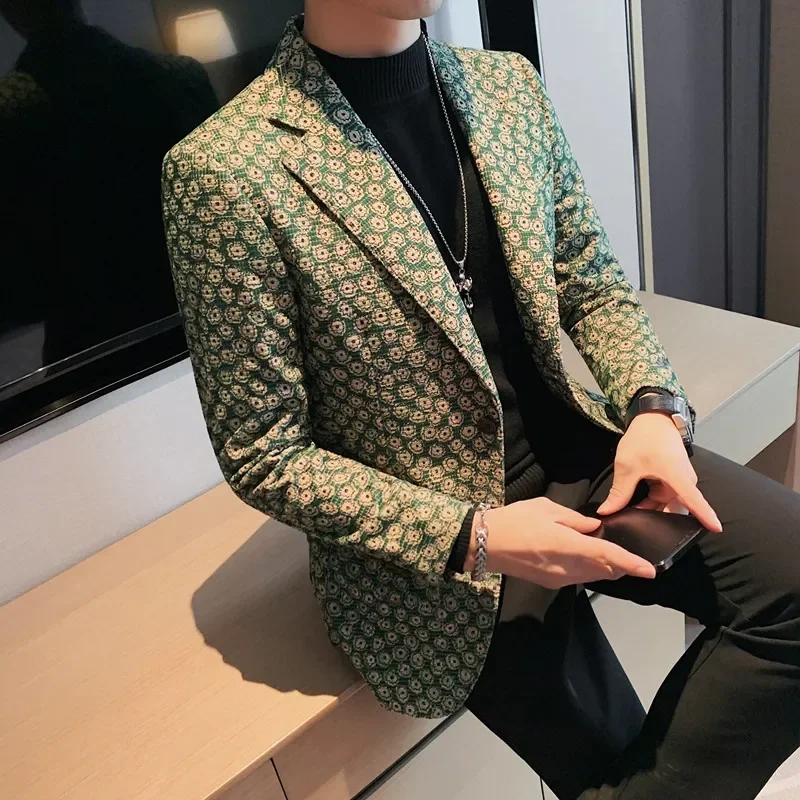 Autumn Winter Corduroy Flower Blazers Men Slim Fit Casual Suit Jacket Casual Suit Jacket Wedding Business Dress Coat Streetwear
Autumn Winter Corduroy Flower Blazers Men Slim Fit Casual Suit Jacket Casual Suit Jacket Wedding Business Dress Coat Streetwear