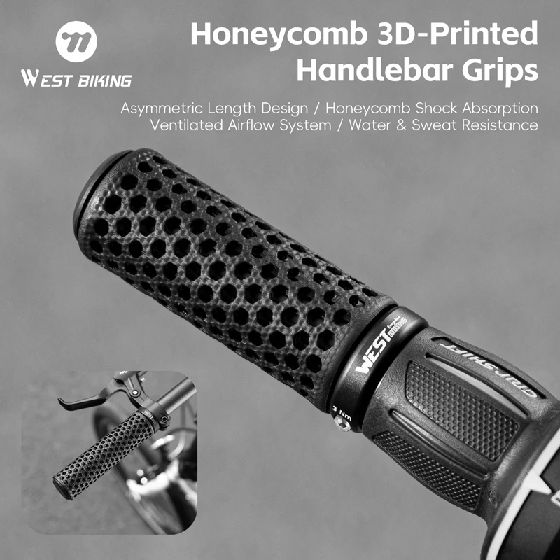WEST BIKING Bicycle Grips 3D Printed Anti-slip MTB Bike Integrated Handlebar For Variable Speed Bike Scooter Handle Bar Grips
WEST BIKING Bicycle Grips 3D Printed Anti-slip MTB Bike Integrated Handlebar For Variable Speed Bike Scooter Handle Bar Grips