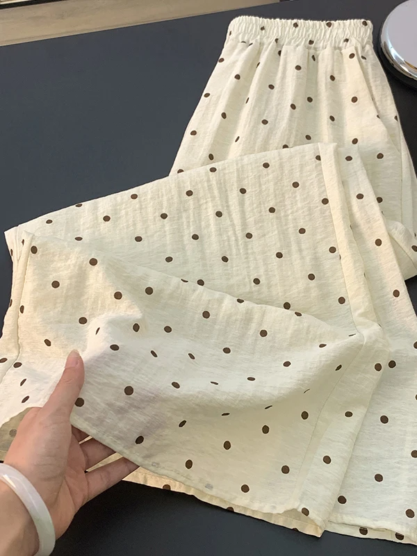 High-End Double-Layer Women's Loose Vintage Polka Dot Wide Leg Pants with Comfortable Casual Trousers for plus Size
High-End Double-Layer Women's Loose Vintage Polka Dot Wide Leg Pants with Comfortable Casual Trousers for plus Size