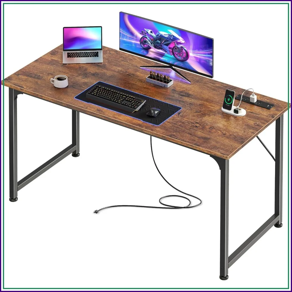 47x20 Inch Computer Desk with Power Outlets & USB-C, Home Office Gaming Desk, Rustic Brown
47x20 Inch Computer Desk with Power Outlets & USB-C, Home Office Gaming Desk, Rustic Brown