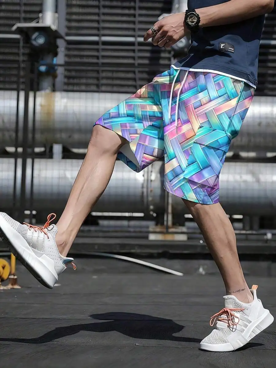 Mens Woven Laser-Printed Cargo Shorts Knee-Length With Drawstring Waist And Pockets For Casual Wear
Mens Woven Laser-Printed Cargo Shorts Knee-Length With Drawstring Waist And Pockets For Casual Wear