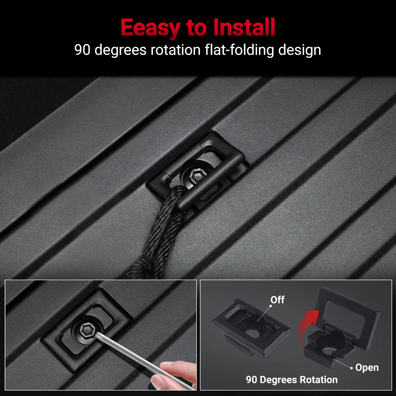 4PCS Aluminum Alloy Black Ring Truck Bed Hooks For Cyber Truck Splints Fastener Accessories For Tesla Cybertruck 2023 2024 2025
4PCS Aluminum Alloy Black Ring Truck Bed Hooks For Cyber Truck Splints Fastener Accessories For Tesla Cybertruck 2023 2024 2025