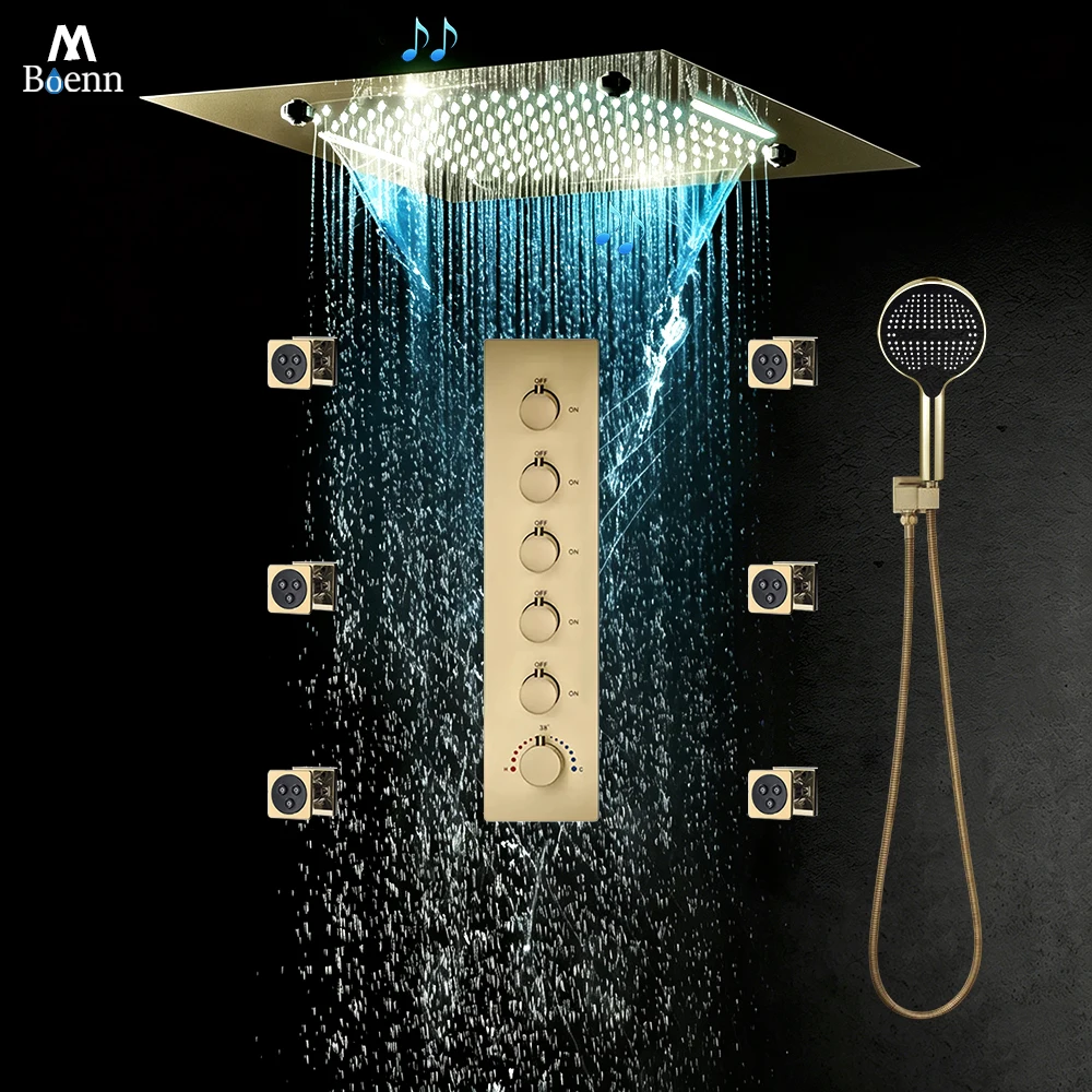 M Boenn 5 Functions Shower System Set Bathroom Faucet Smart High Flow Rate Thermostatic Mixer 20 Inch Black Shower Head Rainfall
M Boenn 5 Functions Shower System Set Bathroom Faucet Smart High Flow Rate Thermostatic Mixer 20 Inch Black Shower Head Rainfall