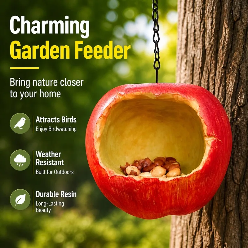 Creative Resin Bird Feeder Outdoor Garden Animal Hanging Ornament Decorative Art Craft Hanging Food Dispenser Bird Supplies
Creative Resin Bird Feeder Outdoor Garden Animal Hanging Ornament Decorative Art Craft Hanging Food Dispenser Bird Supplies