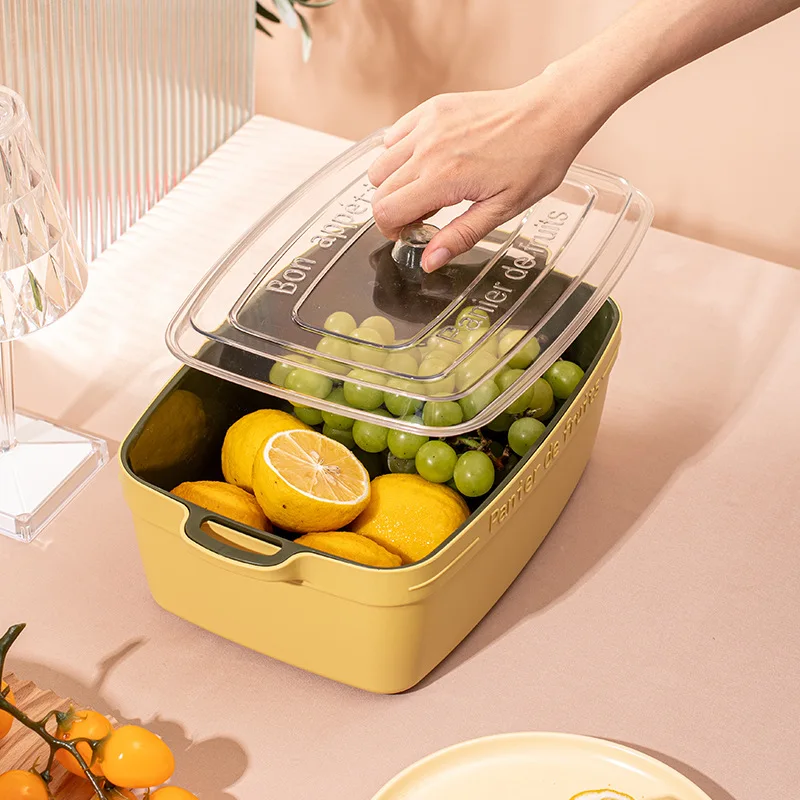 Kitchen Drain Basket Fruits and Vegetables Double-layer Washing Basin Basket Refrigerator Storage Box with Lid Food Container
Kitchen Drain Basket Fruits and Vegetables Double-layer Washing Basin Basket Refrigerator Storage Box with Lid Food Container