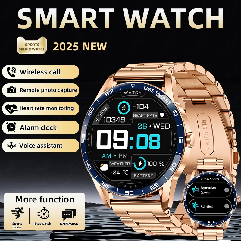 New LIGE Fashion Smart Watch Wireless Calling 230mAh Battery Sports Heart Rate Monitor 1.38" Screen Military smart watch for men
New LIGE Fashion Smart Watch Wireless Calling 230mAh Battery Sports Heart Rate Monitor 1.38" Screen Military smart watch for men