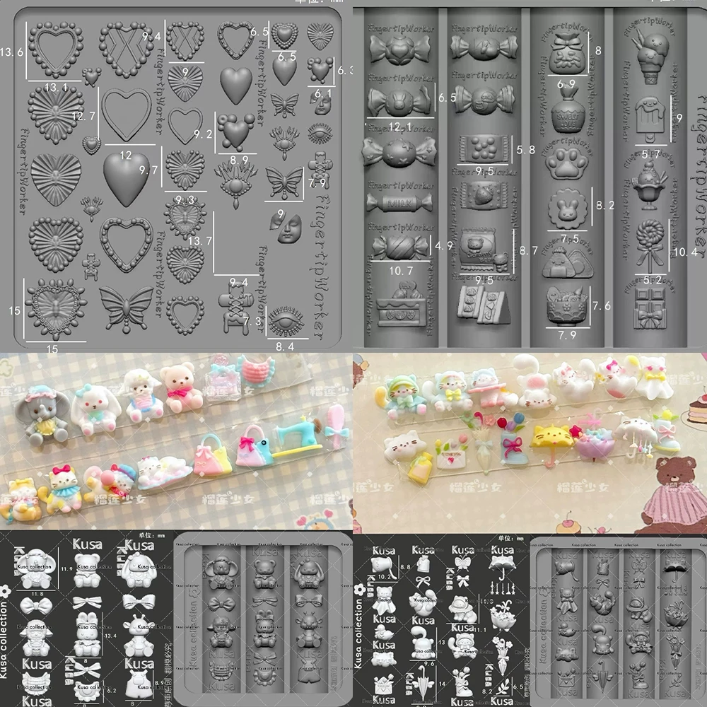 Cartoon Animals Cat Rabbit Bear Elephant Butterfly 3D Acrylic Mold Nail Art Decora Diy Silicone Flowers Bowknot Candy Nail Mold
Cartoon Animals Cat Rabbit Bear Elephant Butterfly 3D Acrylic Mold Nail Art Decora Diy Silicone Flowers Bowknot Candy Nail Mold