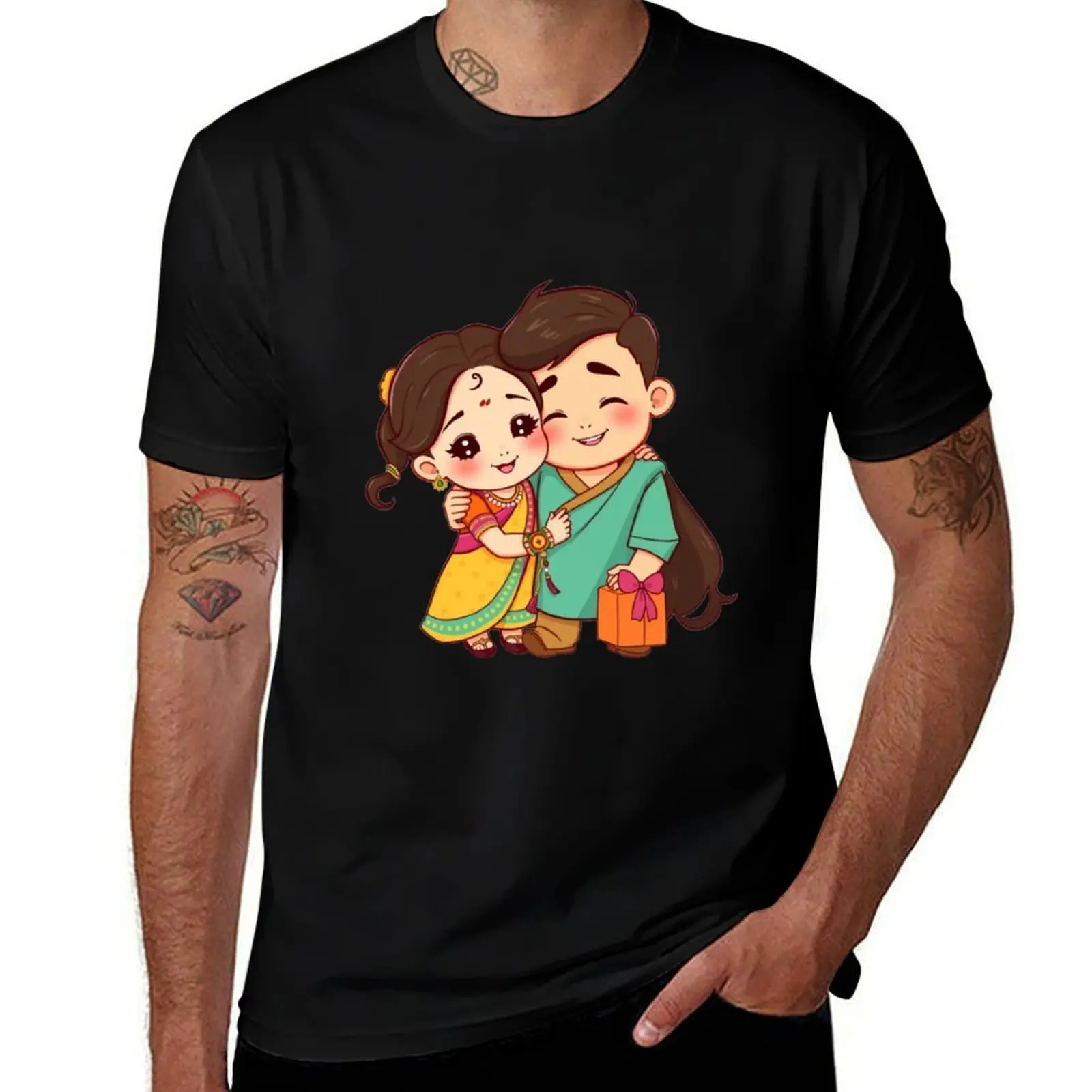 Raksha Bandhan Hug – Cute Chibi Brother and Sister with Gift T-Shirt summer top clothes tops blue archive vintage t shirt men
Raksha Bandhan Hug – Cute Chibi Brother and Sister with Gift T-Shirt summer top clothes tops blue archive vintage t shirt men