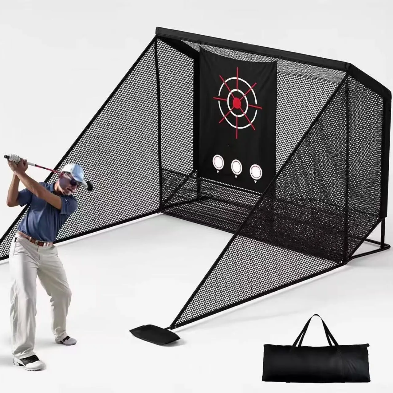10x7ft Golf Practice Hitting Net with Heavy Steel Frame and 2 Side Net Barriers for Indoor Outdoor Usepromote sales
10x7ft Golf Practice Hitting Net with Heavy Steel Frame and 2 Side Net Barriers for Indoor Outdoor Usepromote sales