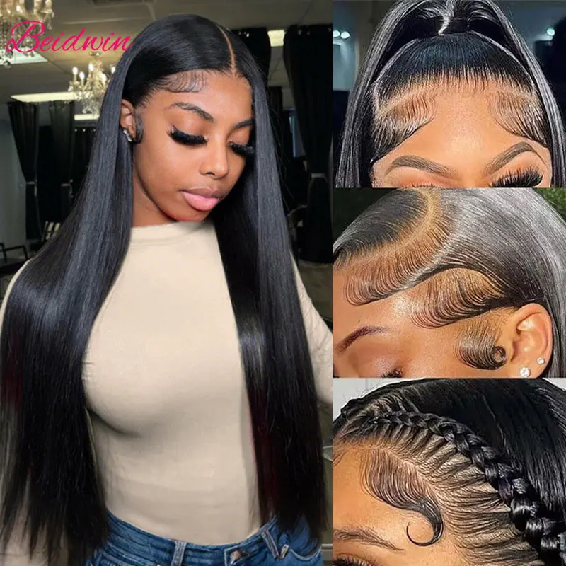 32 34 inch 13x4 Transparent Bone Straight Lace Front Wigs 180 Density Indian Human Hair Lace Frontal Wigs For Women Pre plucked
32 34 inch 13x4 Transparent Bone Straight Lace Front Wigs 180 Density Indian Human Hair Lace Frontal Wigs For Women Pre plucked