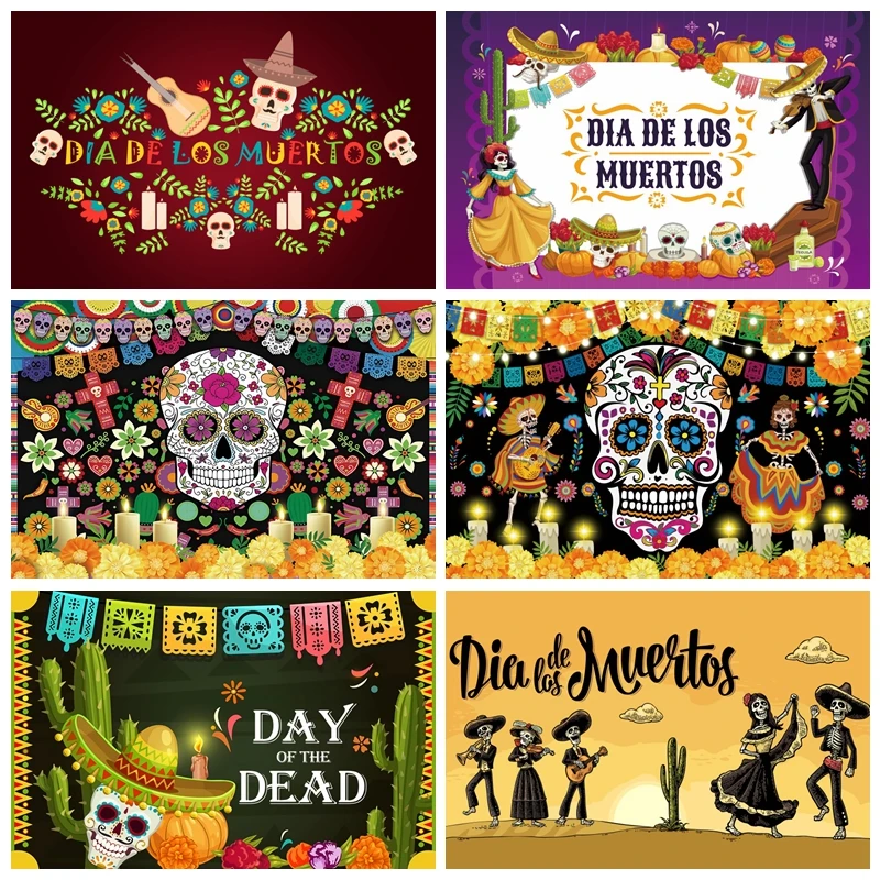 Day of The Dead Backdrop Mexican Dia DE Los Muertos Sugar Skull Flower Halloween Party Portrait Photography Background Props
Day of The Dead Backdrop Mexican Dia DE Los Muertos Sugar Skull Flower Halloween Party Portrait Photography Background Props
