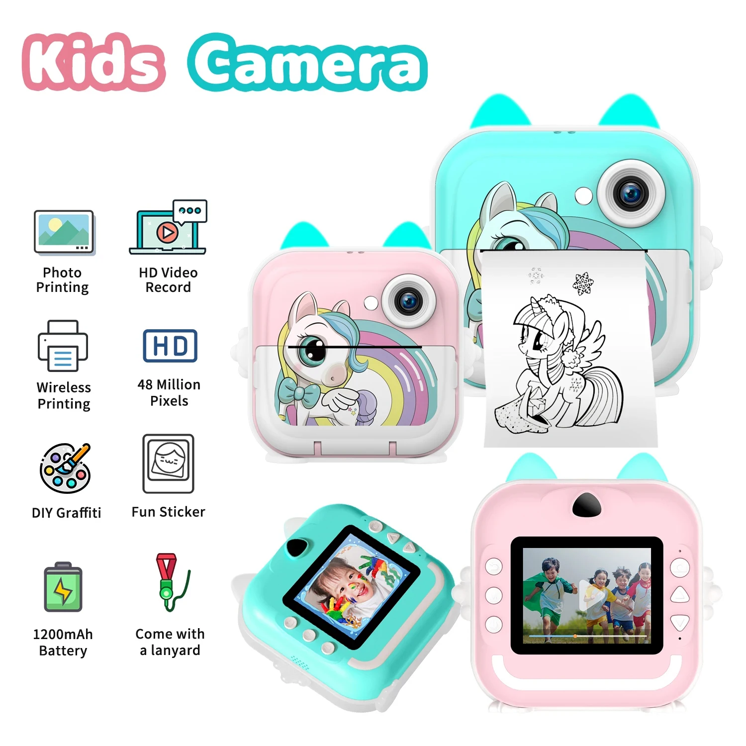 Kids HD Digital Camera Toys Instant Print for Kids Thermal Print Camera Instant Print Photo Video With 32G Card Educational Toy
Kids HD Digital Camera Toys Instant Print for Kids Thermal Print Camera Instant Print Photo Video With 32G Card Educational Toy