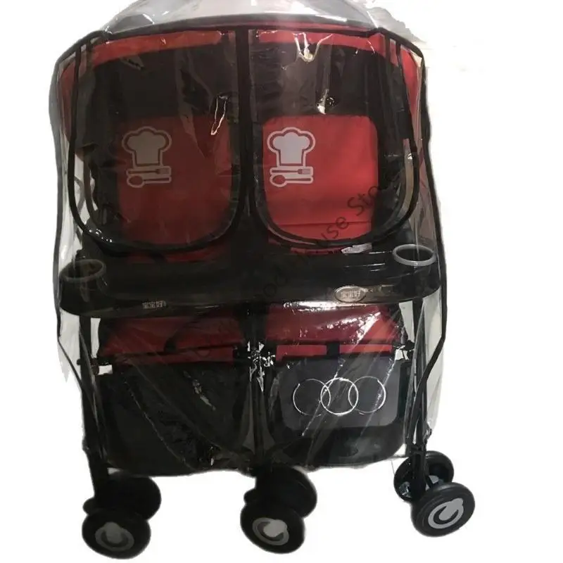 Дождевик для колясок для близнецов D0LA из ПВХ, предназначенный для защиты в суровых условиях, оснащен вентиляцией для перегрева
Дождевик для колясок для близнецов D0LA из ПВХ, предназначенный для защиты в суровых условиях, оснащен вентиляцией для перегрева