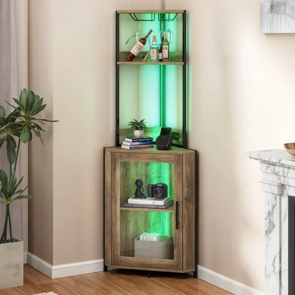 Wine Cabinet With Power Outlet And LED Light Bar Cabinet With Glass Holder
Wine Cabinet With Power Outlet And LED Light Bar Cabinet With Glass Holder