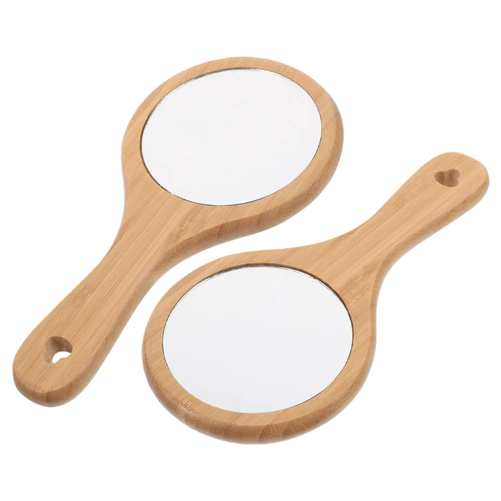 2pcs Handheld Makeup Mirror Wooden Handle Compact Hairdressing Light Brown Portable Bathroom Round Design Durable Material
2pcs Handheld Makeup Mirror Wooden Handle Compact Hairdressing Light Brown Portable Bathroom Round Design Durable Material