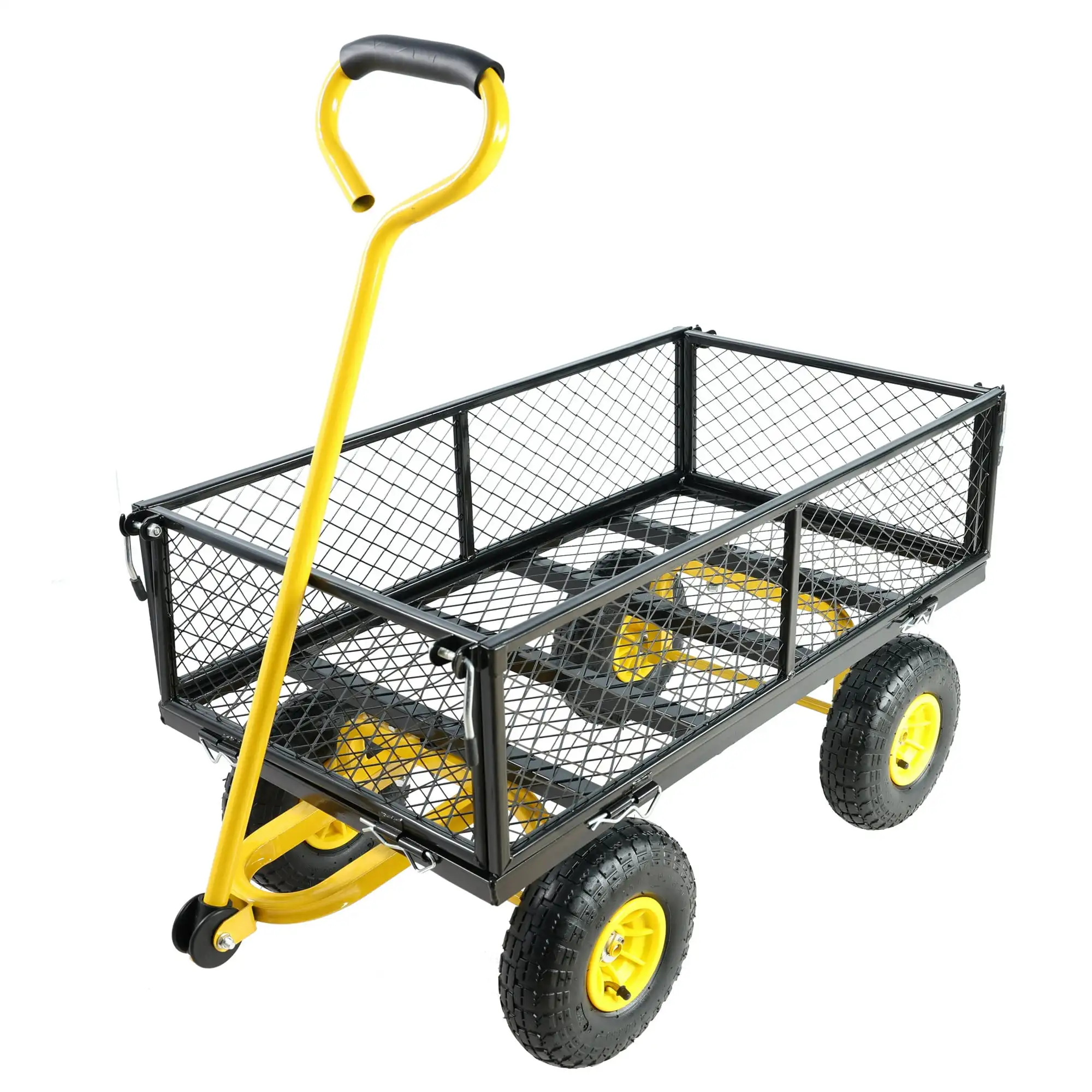 Mesh Steel Garden Cart 550 lbs, Folding Utility Wagon with 10 Inch Wheels, Yellow
Mesh Steel Garden Cart 550 lbs, Folding Utility Wagon with 10 Inch Wheels, Yellow