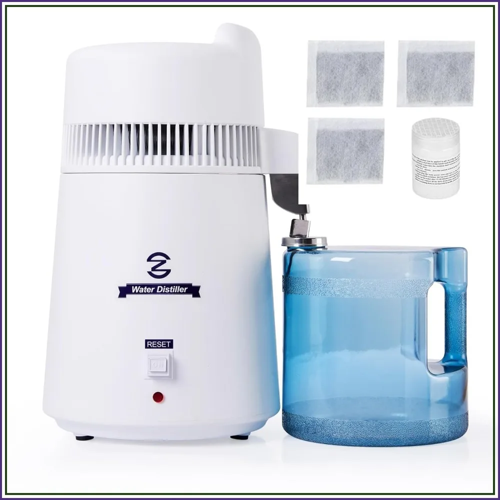 6L Water Distiller, 1.6 Gal Countertop Pure Water Machine for Home, Distilled Water Maker, Water Purifier for Clean Drinking Water
6L Water Distiller, 1.6 Gal Countertop Pure Water Machine for Home, Distilled Water Maker, Water Purifier for Clean Drinking Water