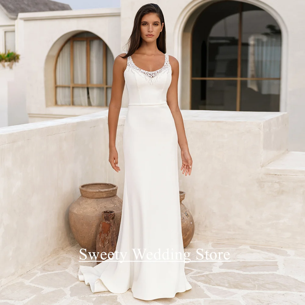Pearls Mermaid Wedding Dress Customized Sexy Scoop Neck Beading Sequined Sweep Train Vestido De Noiva Bride Bridal Gown
Pearls Mermaid Wedding Dress Customized Sexy Scoop Neck Beading Sequined Sweep Train Vestido De Noiva Bride Bridal Gown