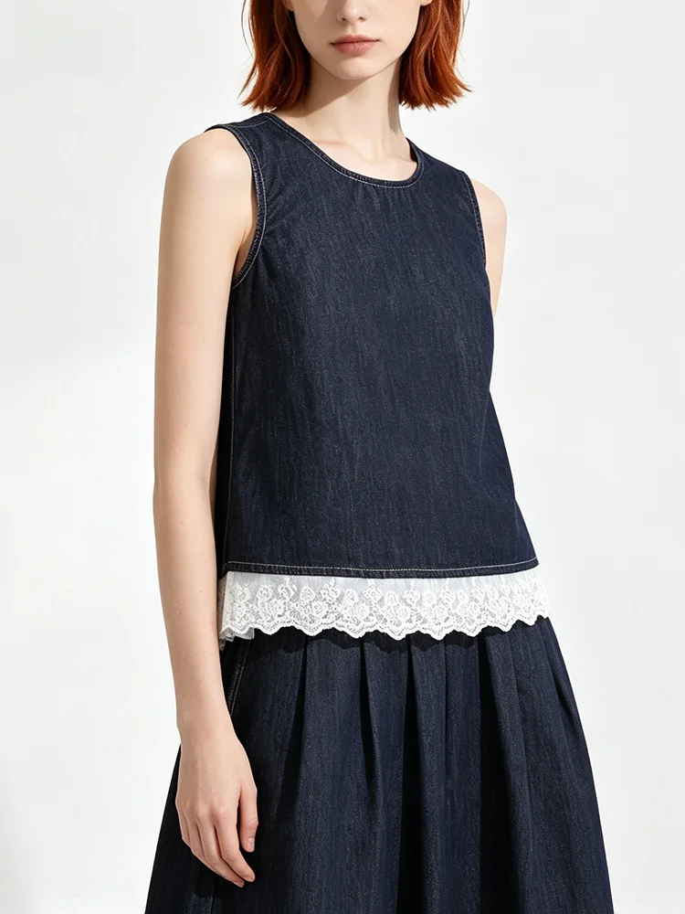 Summer Lace Splice Loose round Neck Sleeveless Vest Women's plus Size Inner Wear Sweet Style Casual Fashion Upper Apparel
Summer Lace Splice Loose round Neck Sleeveless Vest Women's plus Size Inner Wear Sweet Style Casual Fashion Upper Apparel