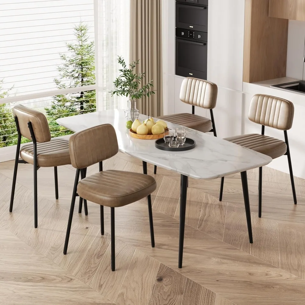 Dining Chairs Set of 4, Modern Faux Leather Dining Chairs with Thick Cushions Seat Back and Metal Legs, Contemporary Seating w/E
Dining Chairs Set of 4, Modern Faux Leather Dining Chairs with Thick Cushions Seat Back and Metal Legs, Contemporary Seating w/E