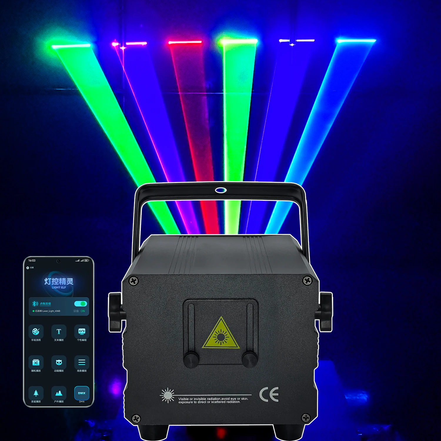 6W Laser Animation Bluetooth RGB Laser Light DMX 3d Animation Projector Stage Wedding Bar Disco Club Party IOS Android Control
6W Laser Animation Bluetooth RGB Laser Light DMX 3d Animation Projector Stage Wedding Bar Disco Club Party IOS Android Control