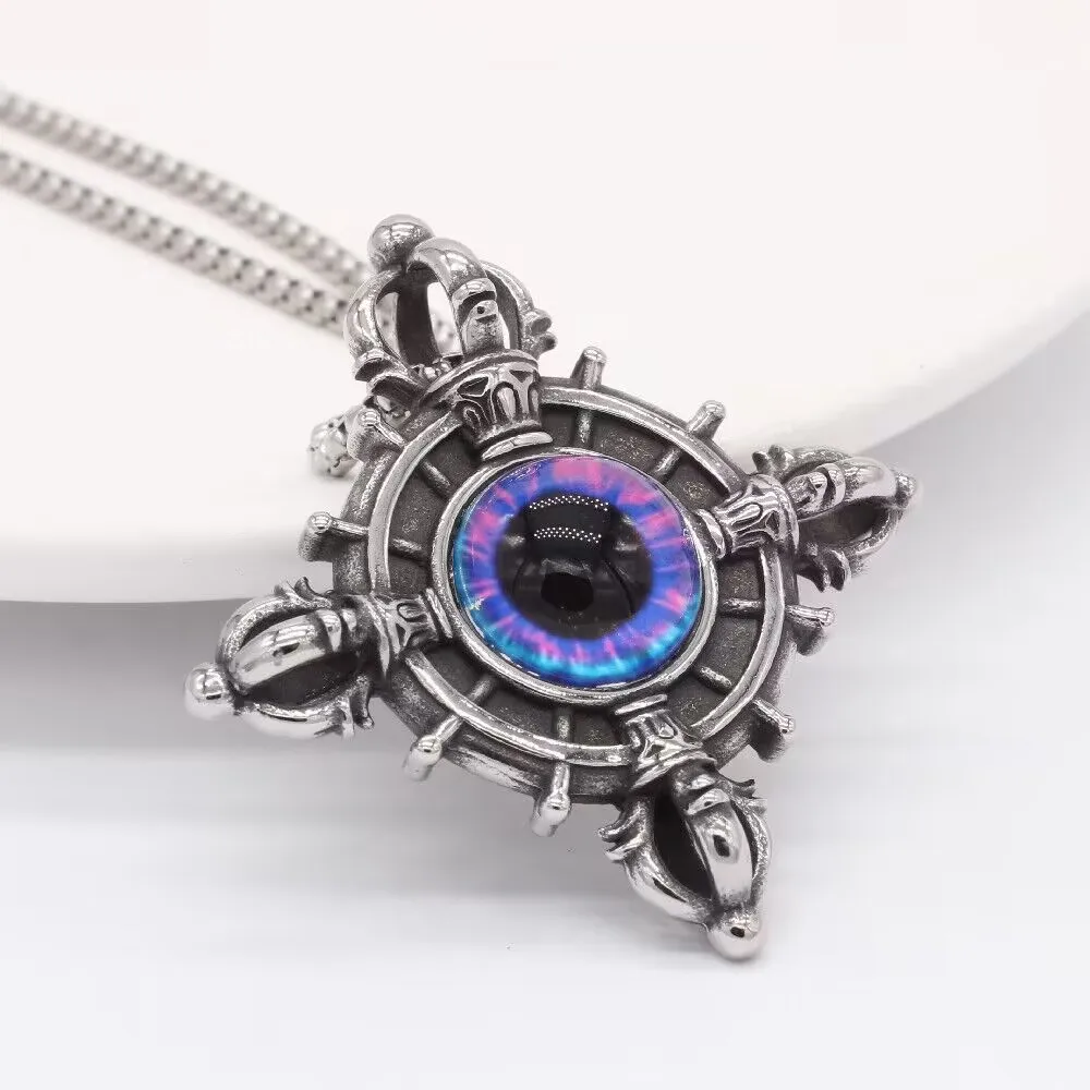Vintage Unique Cross Pendant Vajra pestle Stainless Steel Men's Women's Stone Chain Necklace Personalized Fashion Jewelry Gifts
Vintage Unique Cross Pendant Vajra pestle Stainless Steel Men's Women's Stone Chain Necklace Personalized Fashion Jewelry Gifts