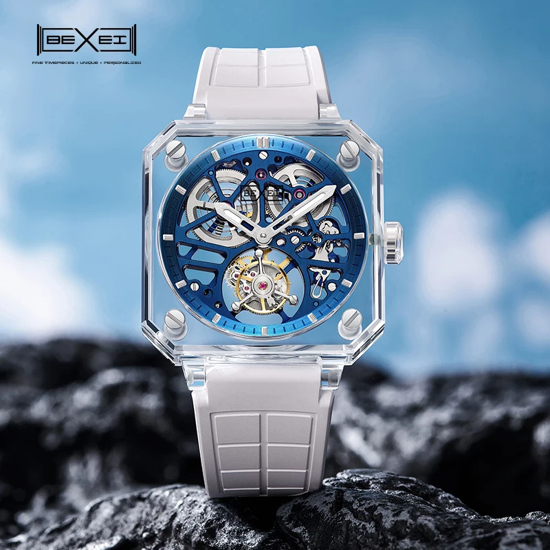 BEXEI Роскошные мужские часы с турбийоном из хрустального стекла, механические часы с турбийоном для мужчин, ограниченная серия 9112
BEXEI Роскошные мужские часы с турбийоном из хрустального стекла, механические часы с турбийоном для мужчин, ограниченная серия 9112