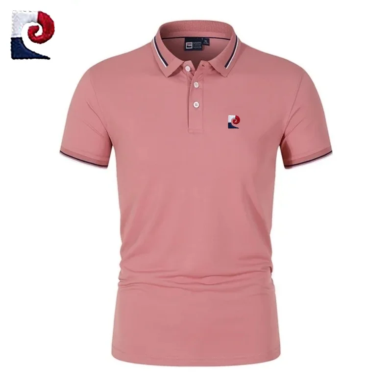 New summer high-quality short sleeved polo shirt for men, fashionable and casual, breathable and sweat absorbing T-shirt top
New summer high-quality short sleeved polo shirt for men, fashionable and casual, breathable and sweat absorbing T-shirt top