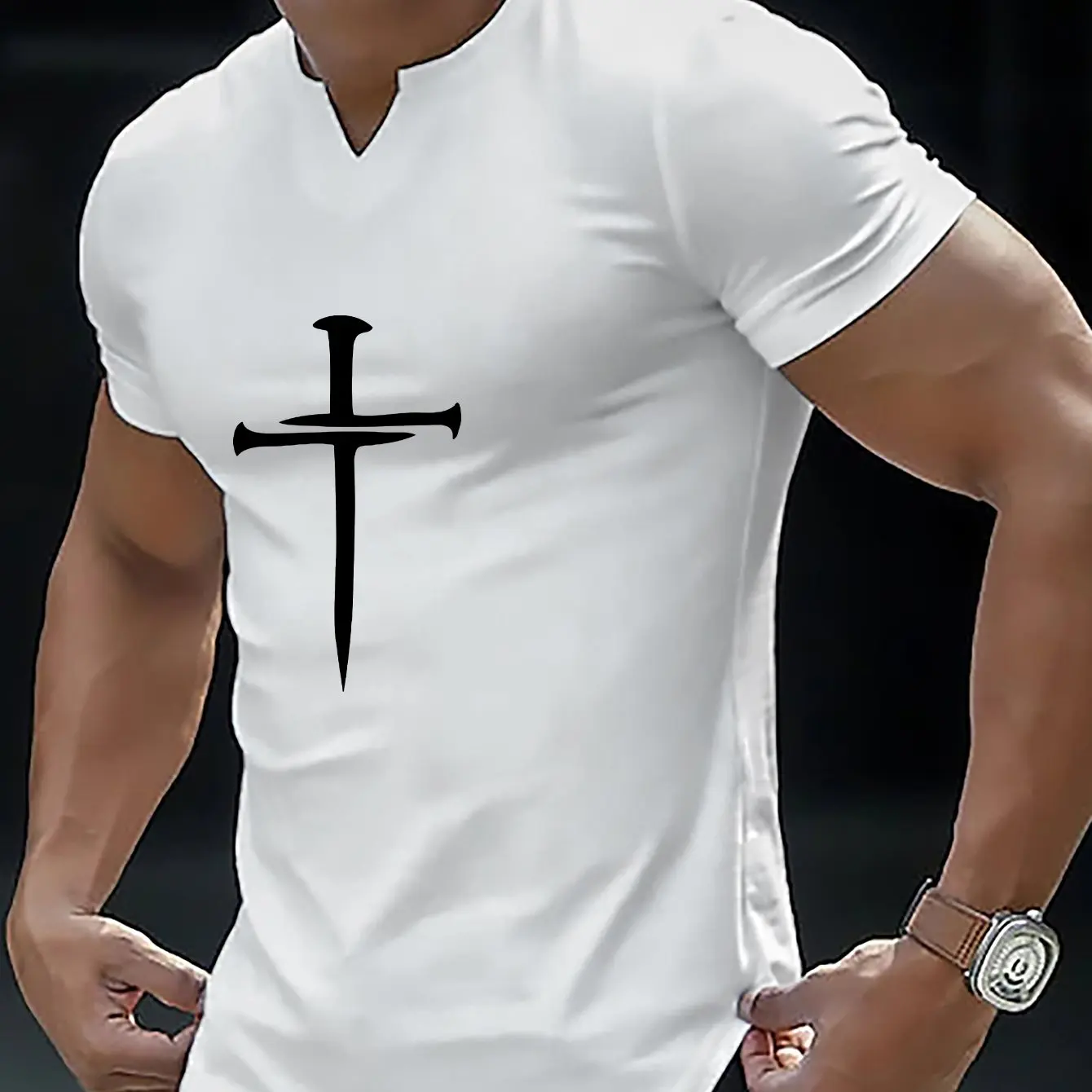 Christian Cross Pattern 3d Printed Men'S Comfortable V-Neck T-Shirt, Men'S Summer Casual Clothing, Men'S Matching
Christian Cross Pattern 3d Printed Men'S Comfortable V-Neck T-Shirt, Men'S Summer Casual Clothing, Men'S Matching