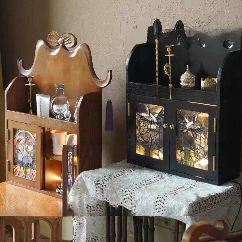 Solid wood storage multi-layer small tea cabinet, wall cabinet
Solid wood storage multi-layer small tea cabinet, wall cabinet