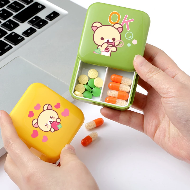 Anime Kawaii Rilakkuma Pocket Pill Box Outdoor 2 Grids Dust-proof Plastic Packaging Storage Medicines Fish Oil Organizer Case
Anime Kawaii Rilakkuma Pocket Pill Box Outdoor 2 Grids Dust-proof Plastic Packaging Storage Medicines Fish Oil Organizer Case