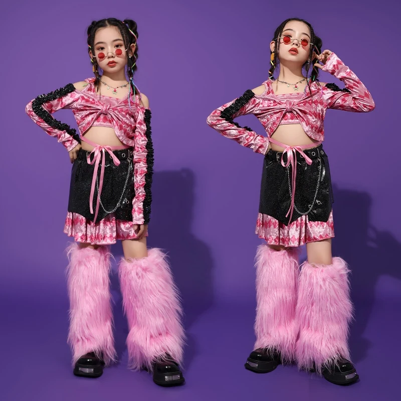 Pink Girls Jazz Dance Costume Hip Hop Street Dance Clothing Kpop Stage Outfits Runway Show Performance Wear Black Skirt VDL242
Pink Girls Jazz Dance Costume Hip Hop Street Dance Clothing Kpop Stage Outfits Runway Show Performance Wear Black Skirt VDL242