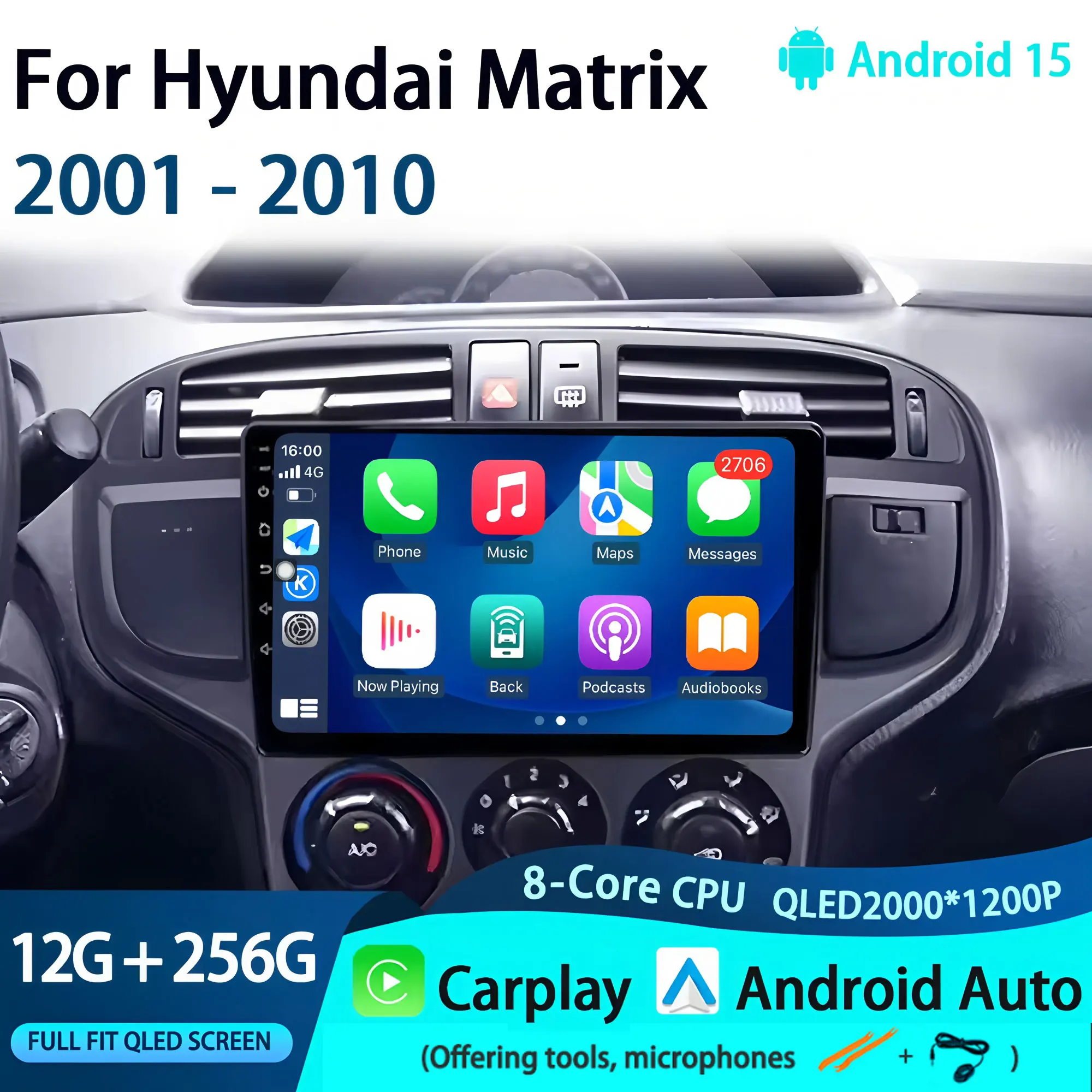 Android 15 For Hyundai Matrix 2001 - 2010 no 2DIN Car Radio Navigation GPS WIFI Multimedia Wireless Carplay Stereo Screen 4G
Android 15 For Hyundai Matrix 2001 - 2010 no 2DIN Car Radio Navigation GPS WIFI Multimedia Wireless Carplay Stereo Screen 4G