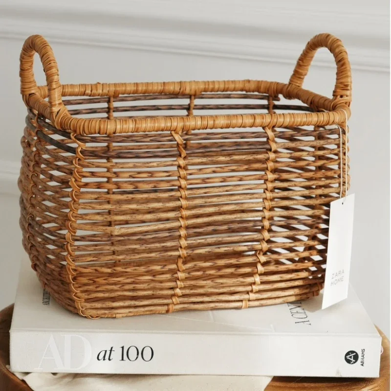 Faux Wicker Organizer Bin, Handled Storage Basket, Breathable Fruit Holder, Waterproof Storage Container for Rustic Picnic
Faux Wicker Organizer Bin, Handled Storage Basket, Breathable Fruit Holder, Waterproof Storage Container for Rustic Picnic