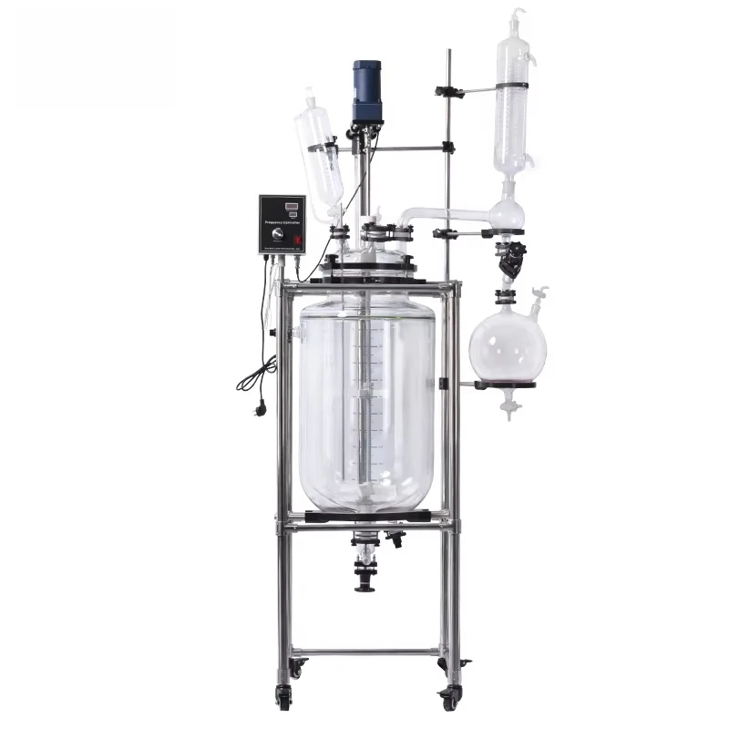 10L 20L 50L 100L 150L 200L Laboratory Chemical Reactor Jacketed Double Layer Glass Stirred Tank Reactor
10L 20L 50L 100L 150L 200L Laboratory Chemical Reactor Jacketed Double Layer Glass Stirred Tank Reactor