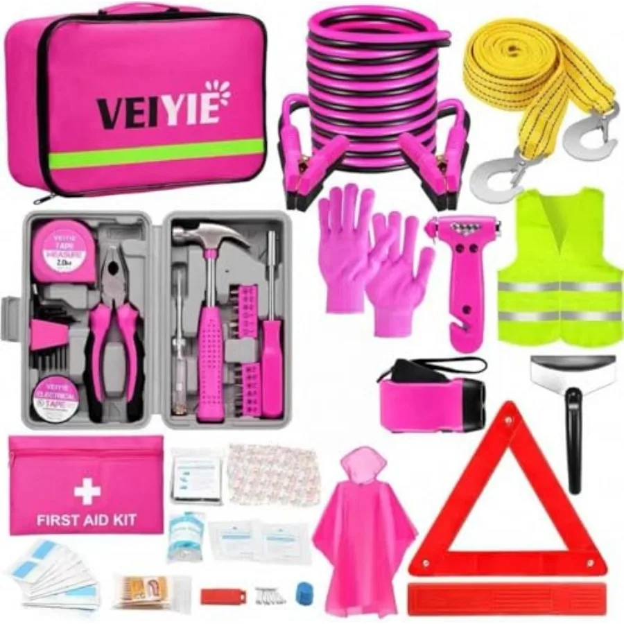 Roadside Emergency Car Kit for Vehicles Car First Aid Kit Emergency Kit with Jumper Cables Car Safety Kits Tow Strap Tool Kit R
Roadside Emergency Car Kit for Vehicles Car First Aid Kit Emergency Kit with Jumper Cables Car Safety Kits Tow Strap Tool Kit R