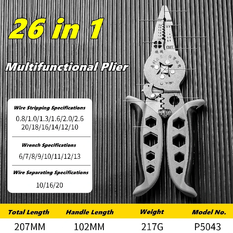Multi-functionalcrimping Wire Stripper Pliers -Cutter Cable Wire Crimping Electrician Repair Tools Wire Stripper Tool hand tools
Multi-functionalcrimping Wire Stripper Pliers -Cutter Cable Wire Crimping Electrician Repair Tools Wire Stripper Tool hand tools